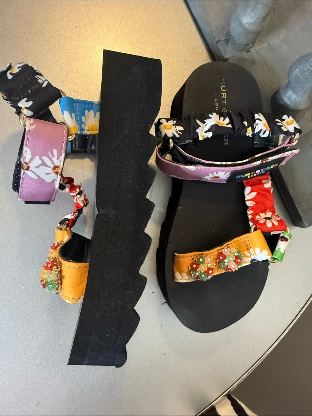 Kurt Geiger Kids' Multicolor Embellished Floral Sandals 2Y